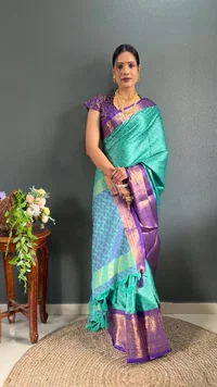 Aura Peacock 09 Pure Soft Silk One Minutes Saree Ready To Wear