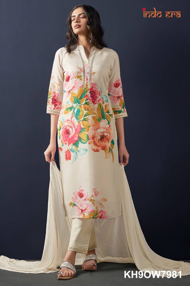 Indo Era 2506 Printed Linen Kurti Bottom With Dupatta