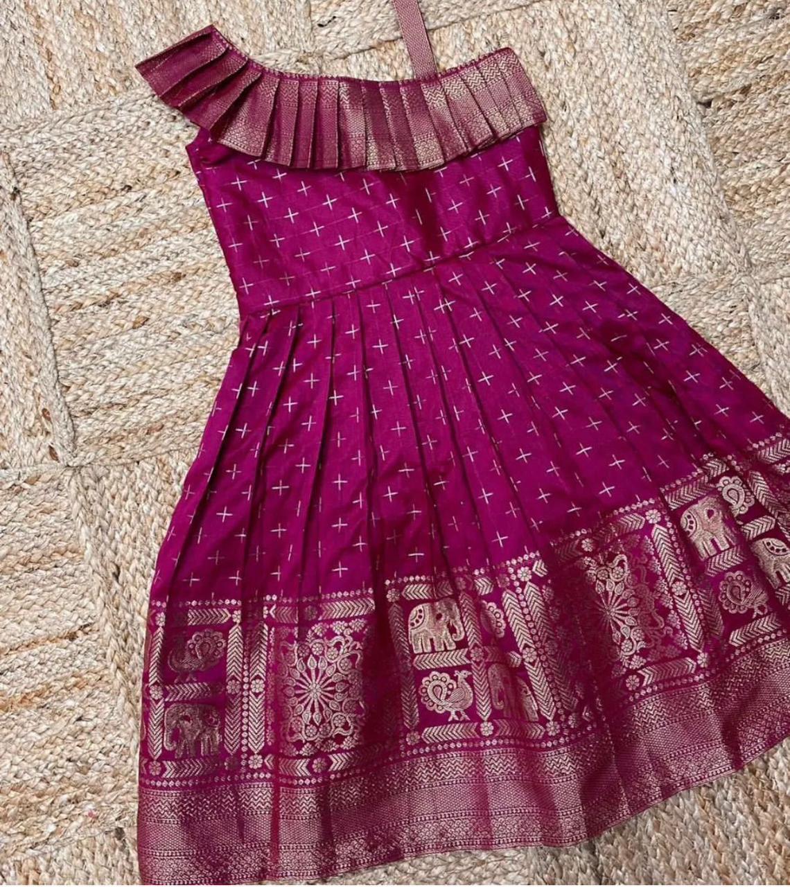 Kids 7955 Jacquard Weaving With Paithani Silk Kids Wear Collection