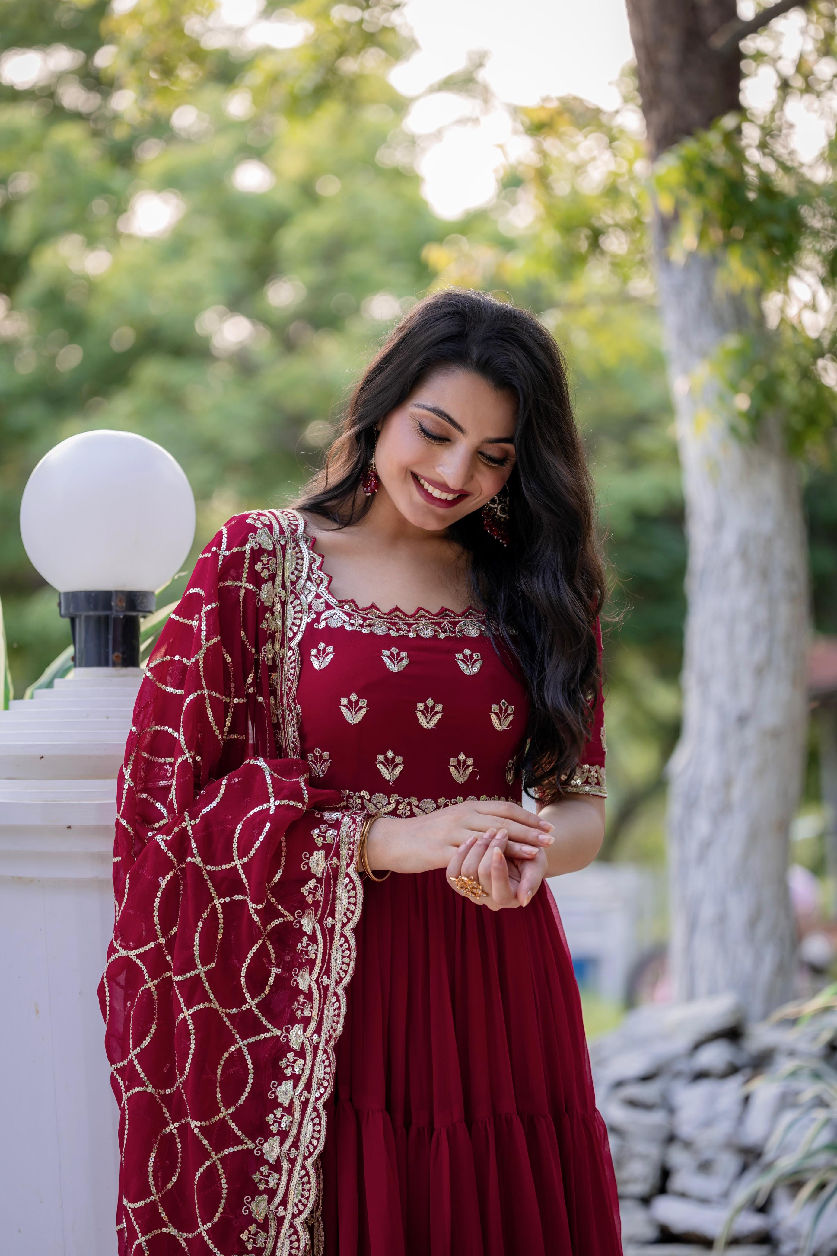 Lekha GW-396  Anarkali Faux Georgette Gown With Dupatta 