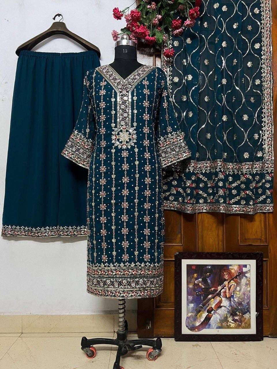 Lekha SLC-1287 Designer Fancy Georgette Embroidery Work Suit