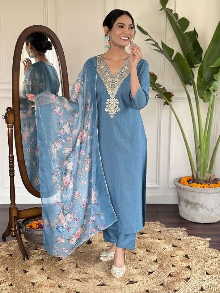 KUSUMA KL-104 Rayon Kurti Pant With Dupatta Collection