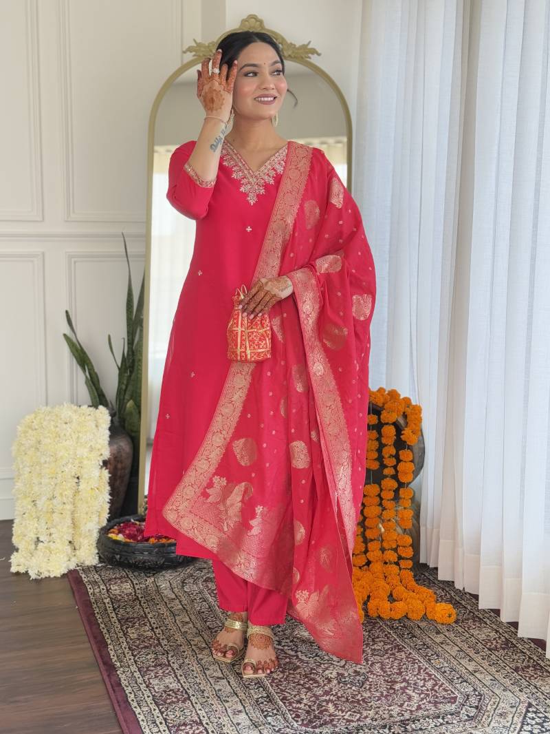 KUSUMA-638 Rani Fancy Kurti Bottom With Dupatta
