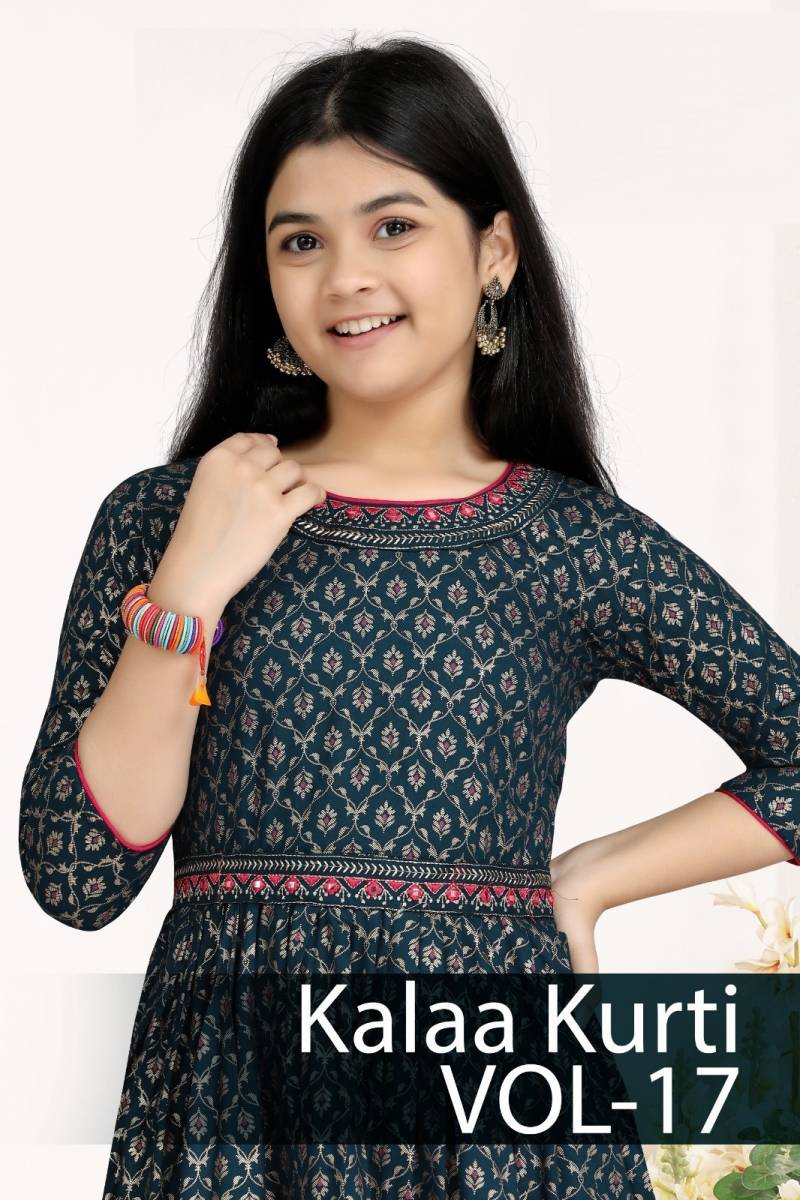 Kalaa Kurti Vol 17 Rayon Printed Kids Wear Collection