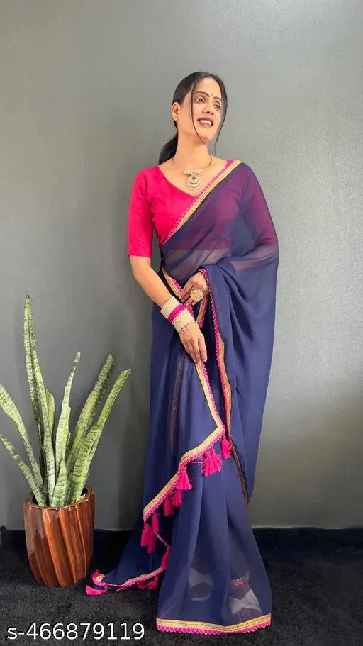 Festive Soft Georgette Ready-to-Wear Designer Saree