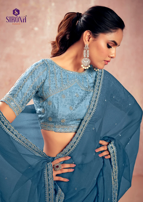 Sirona Shamika Kiwi Chiffon Fancy Saree Collection