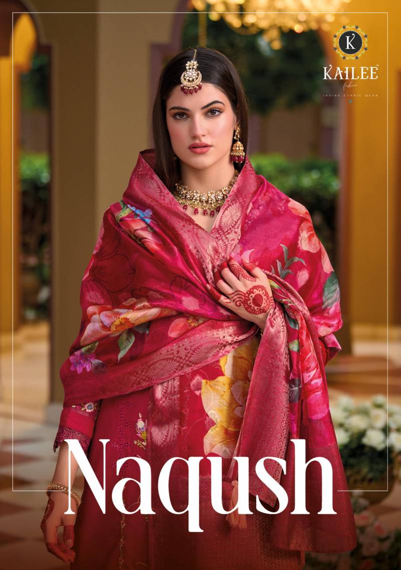 Kailee Naqush Viscose Silk Top Bottom With Dupatta Collection