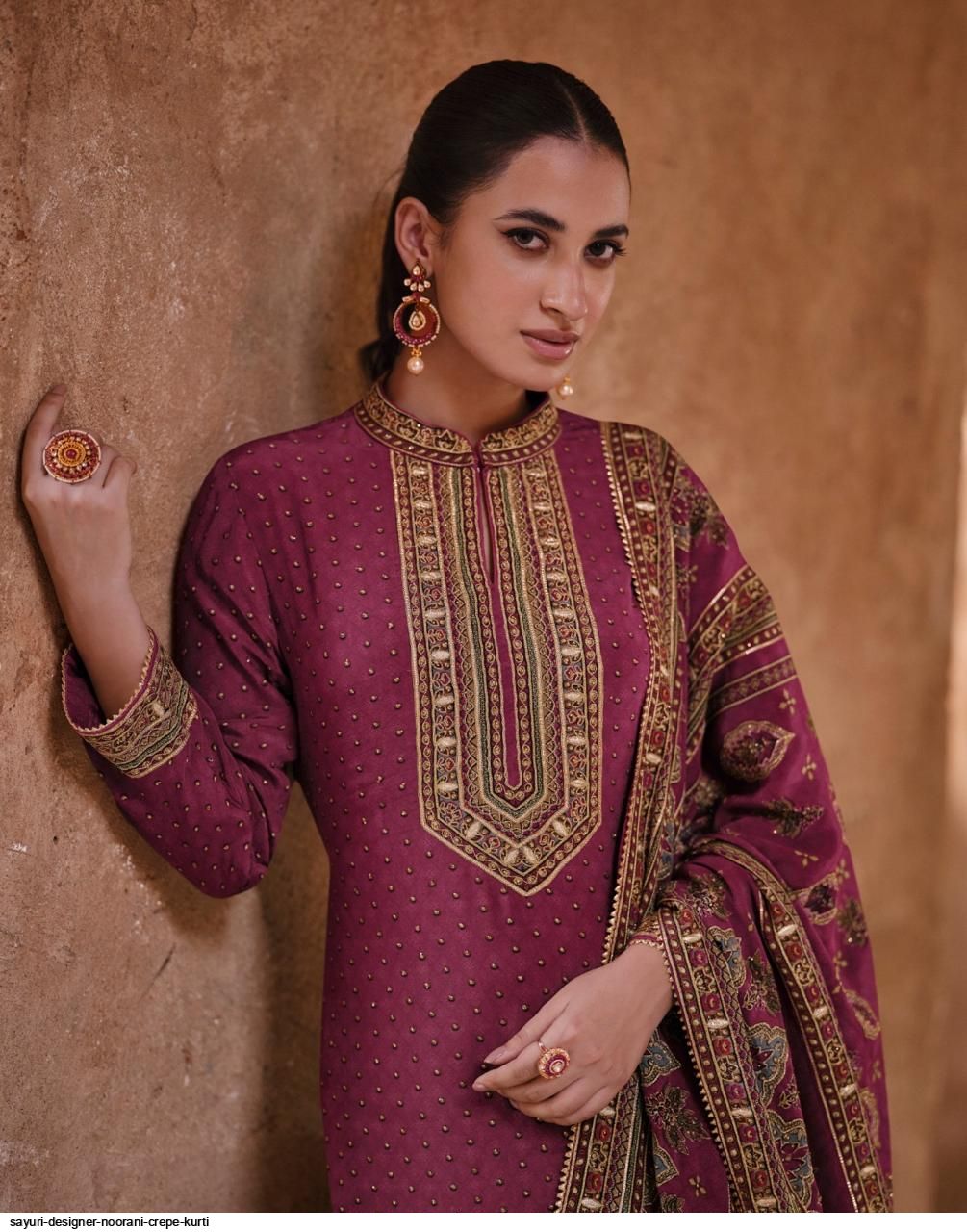 Sayuri Noorani Crepe Silk Designer Salwar Kameez Collection