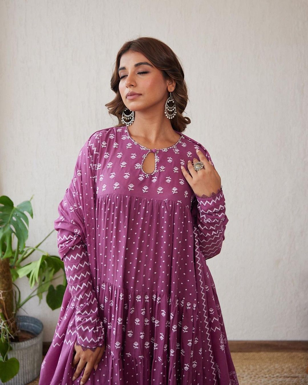 KUSUMA BK-06 ANARKALI HEAVY PURE COTTON SUIT SET
