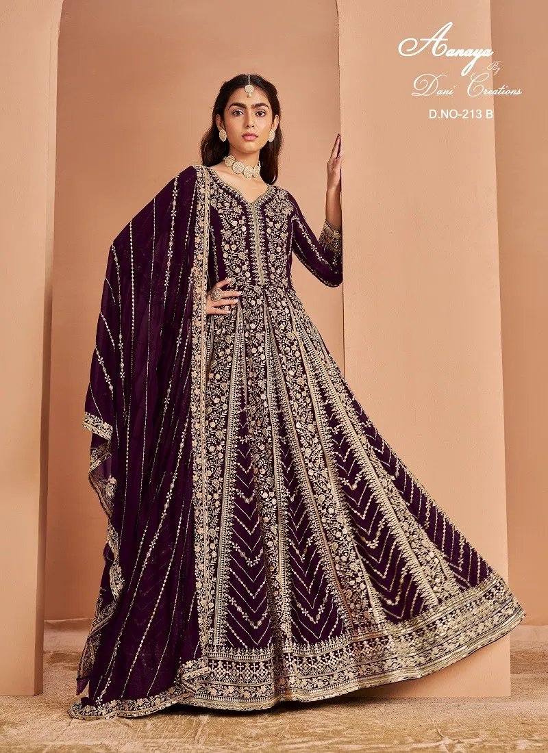 Aanaya 213 B Wine Designer Salwar Suits