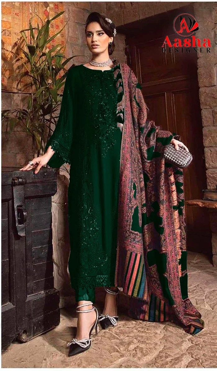 Aasha 1139 A To D Chiffon Dupatta Pakistani Salwar Kameez