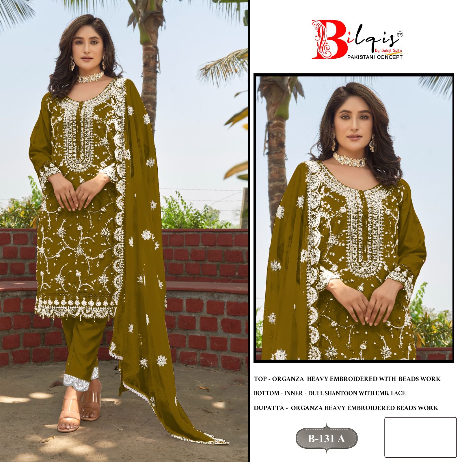 Bilqis B 131 A To D Organza Pakistani Salwar Kameez Collection