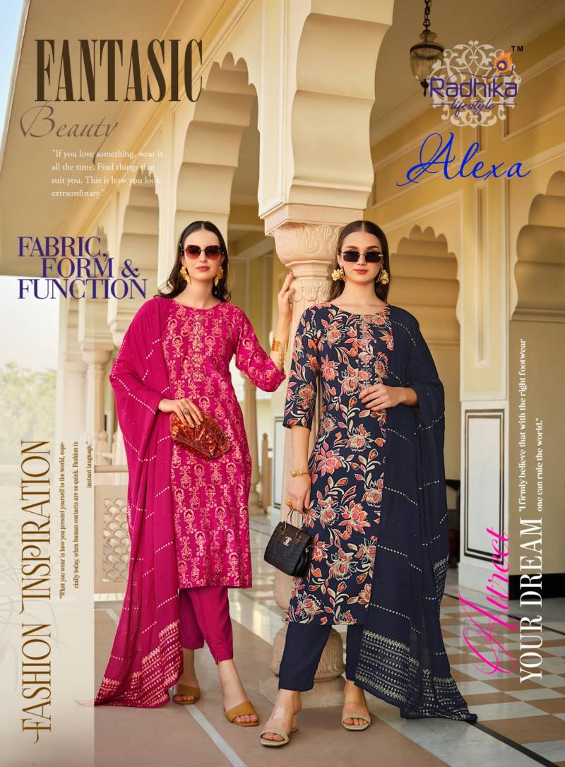 Radhika Alexa Vol 1 Vatican Silk Kurti Bottom With Dupatta