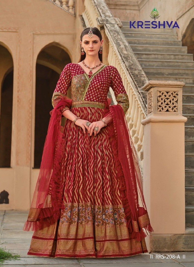 Kreshva Eva 208 A Designer Heavy Wedding Wear Gown