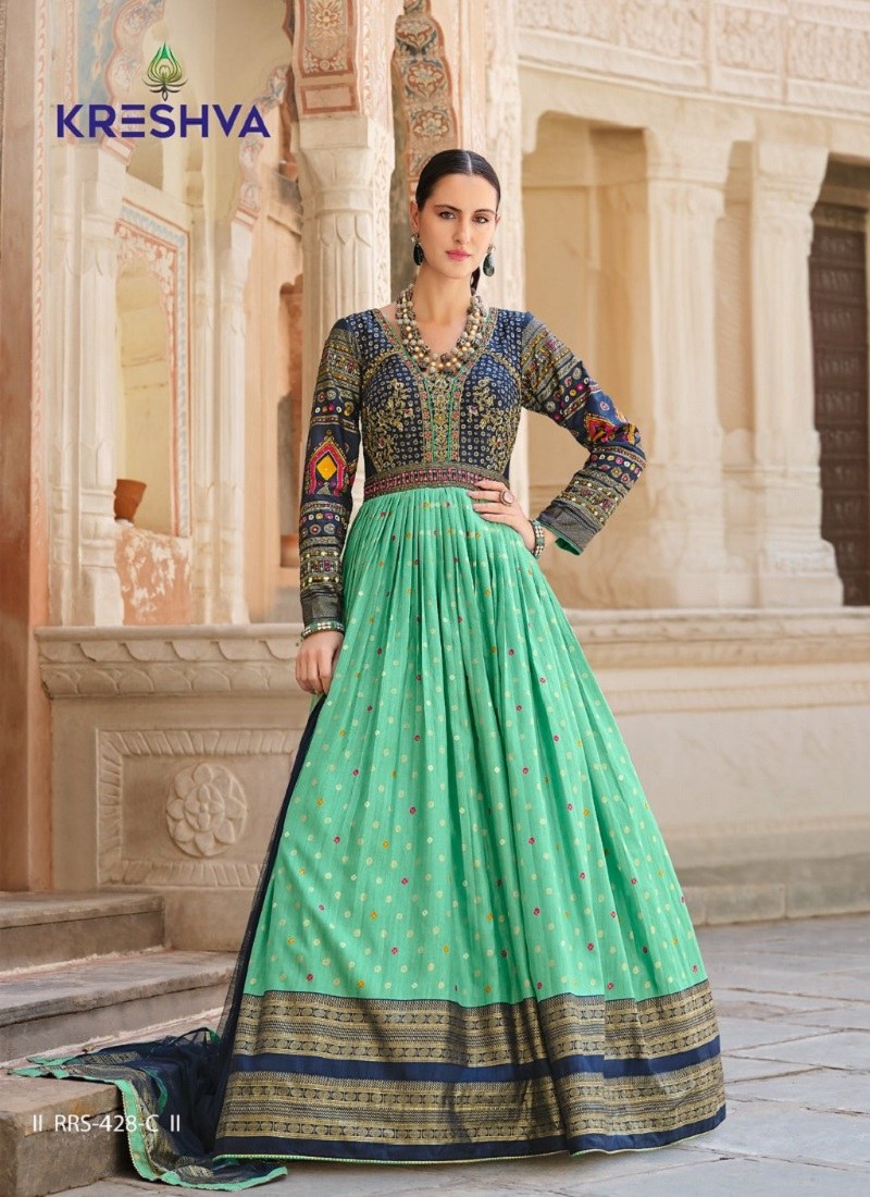 Kreshva Eva 428 C Designer Heavy Wedding Wear Gown