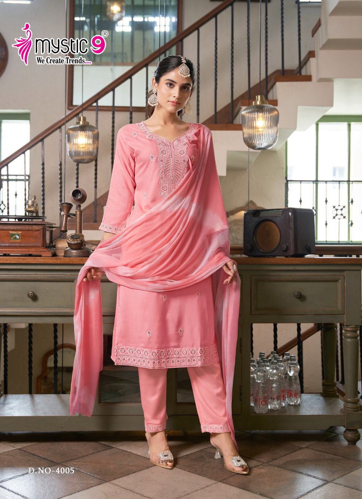Mystic 9 Karachi Vol 4 Festive Wear Kurti Bottom With Dupatta