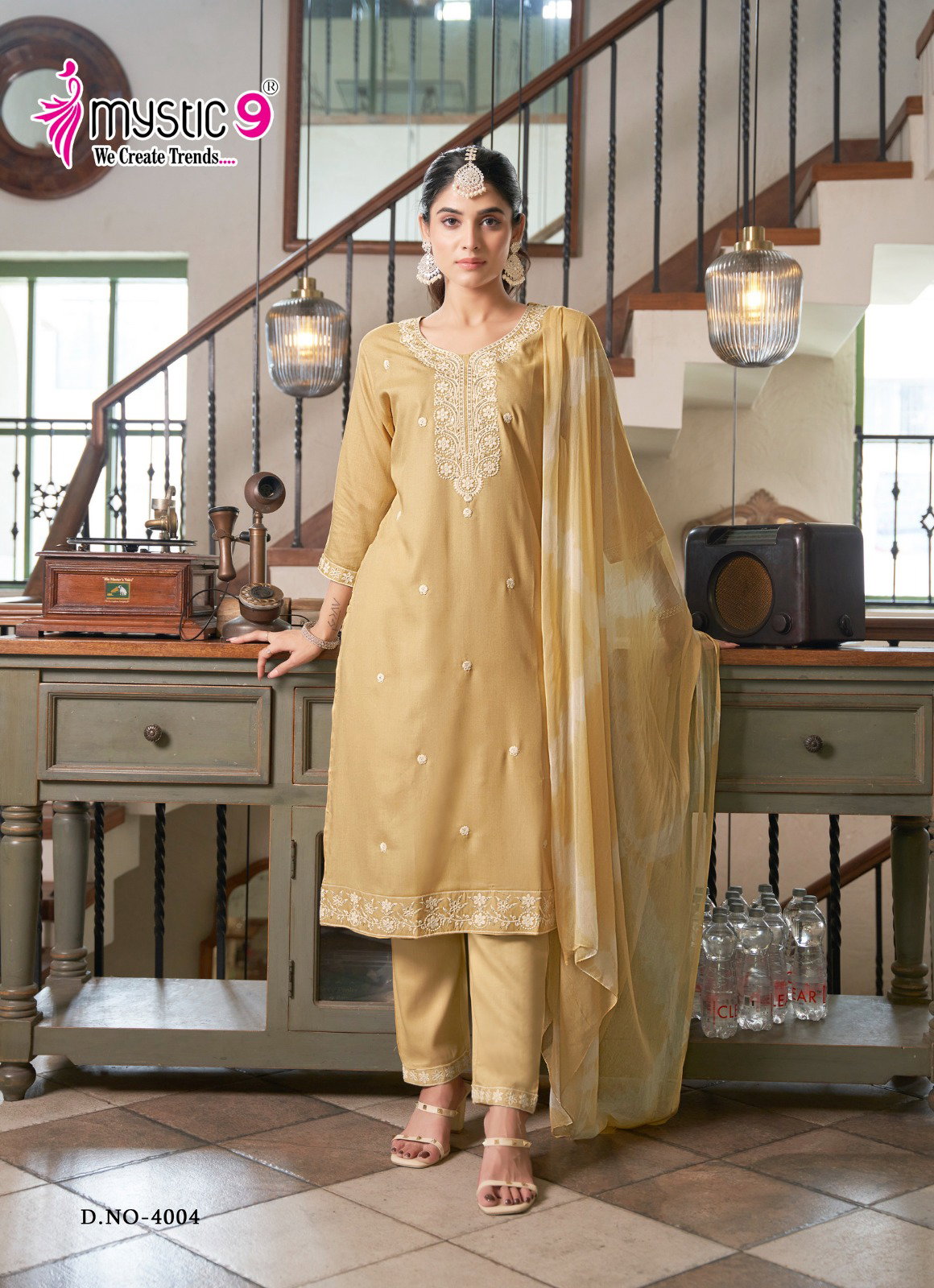 Mystic 9 Karachi Vol 4 Festive Wear Kurti Bottom With Dupatta