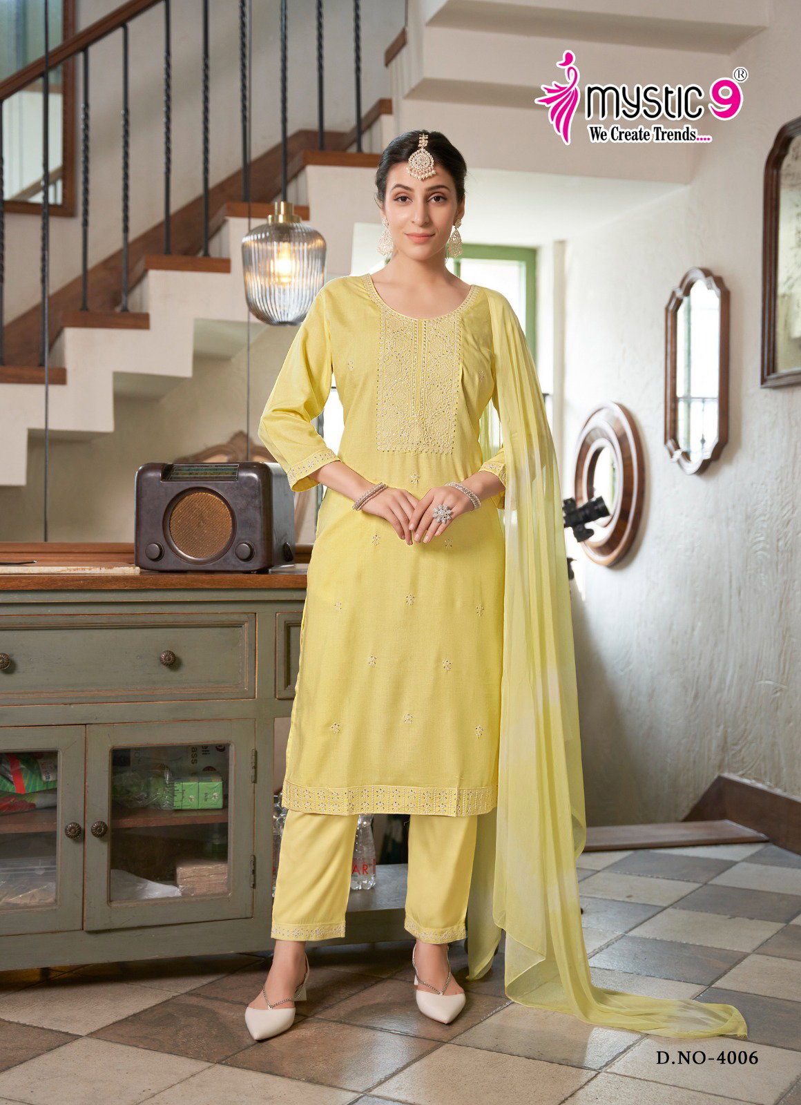 Mystic 9 Karachi Vol 4 Festive Wear Kurti Bottom With Dupatta