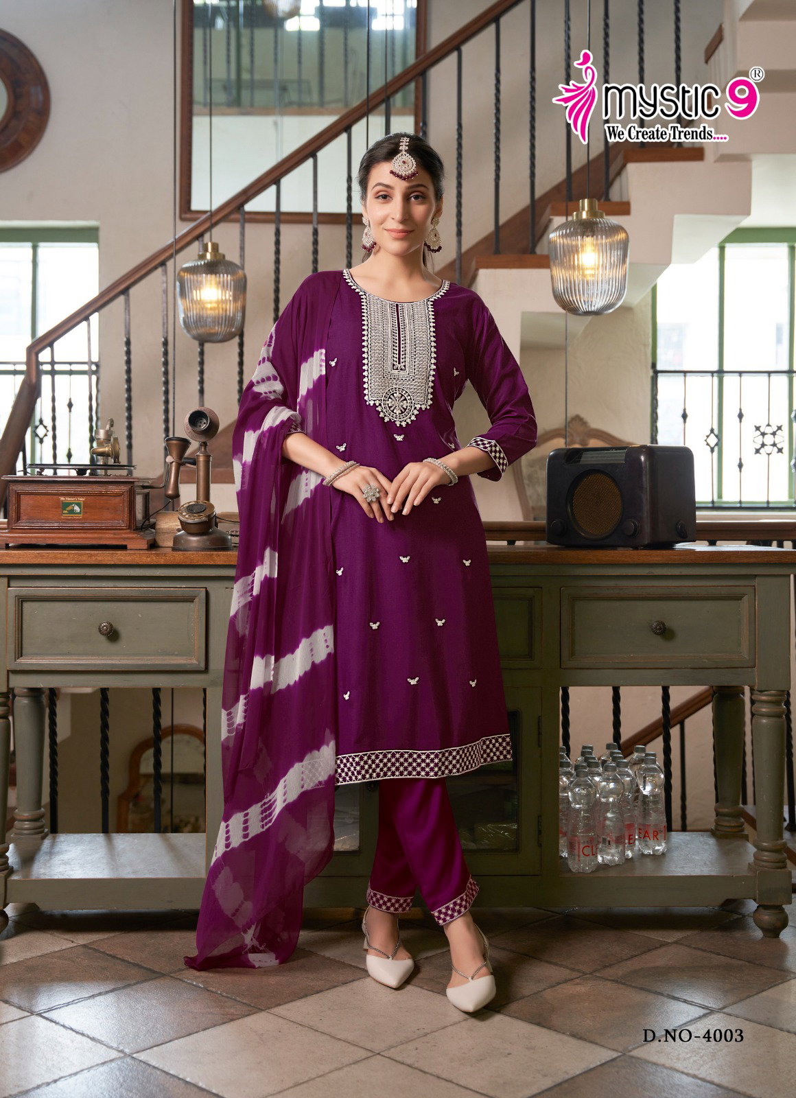 Mystic 9 Karachi Vol 4 Festive Wear Kurti Bottom With Dupatta