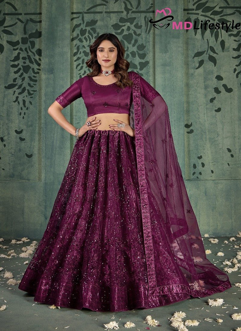 Mdlifestyle Hirwa Vol 4 3034 Butterfly Net Designer Lehenga