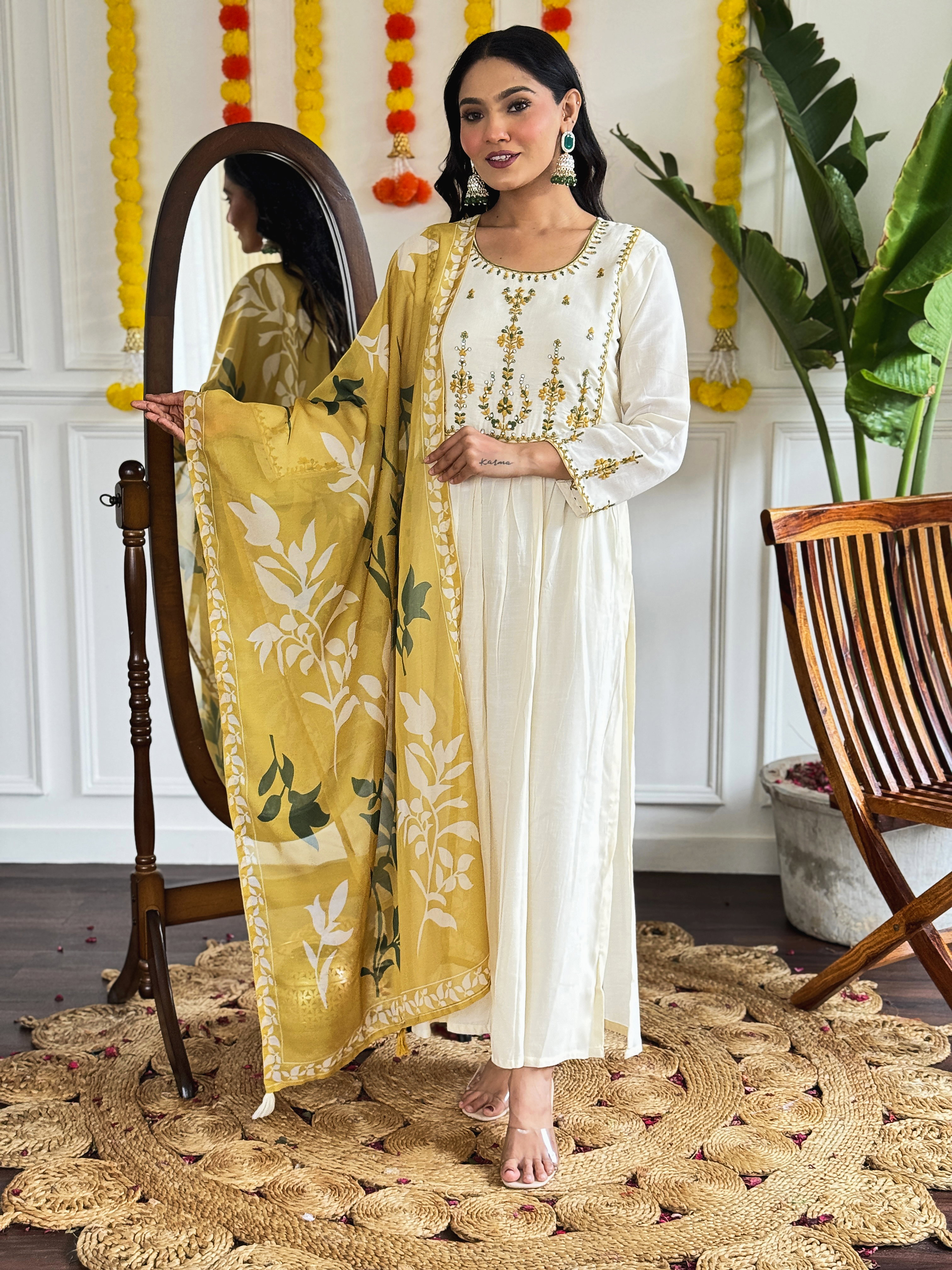KUSUMA T-01 Ekta 1 Lilen Fancy Kurti Bottom With Dupatta