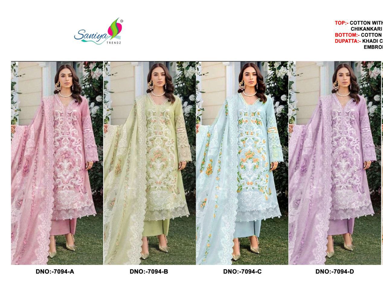 Saniya 7094 Cotton Pakistani Salwar Kameez Collection
