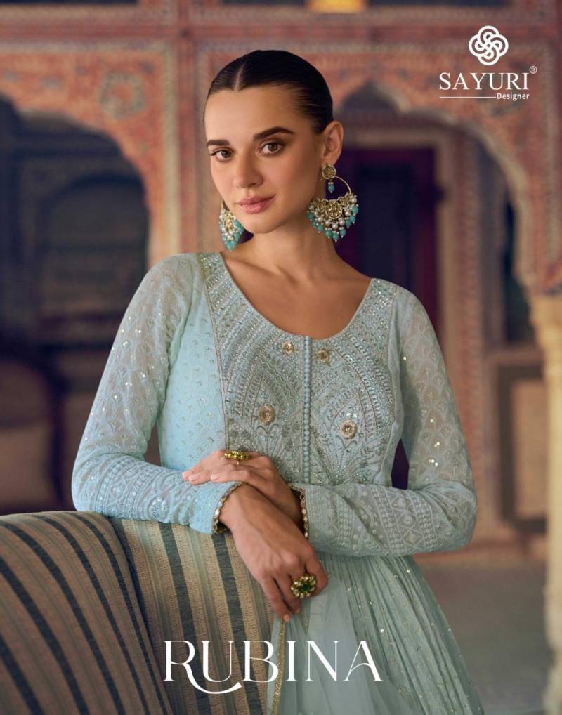 Sayuri Rubina Georgette Designer Gown With Dupatta Collection