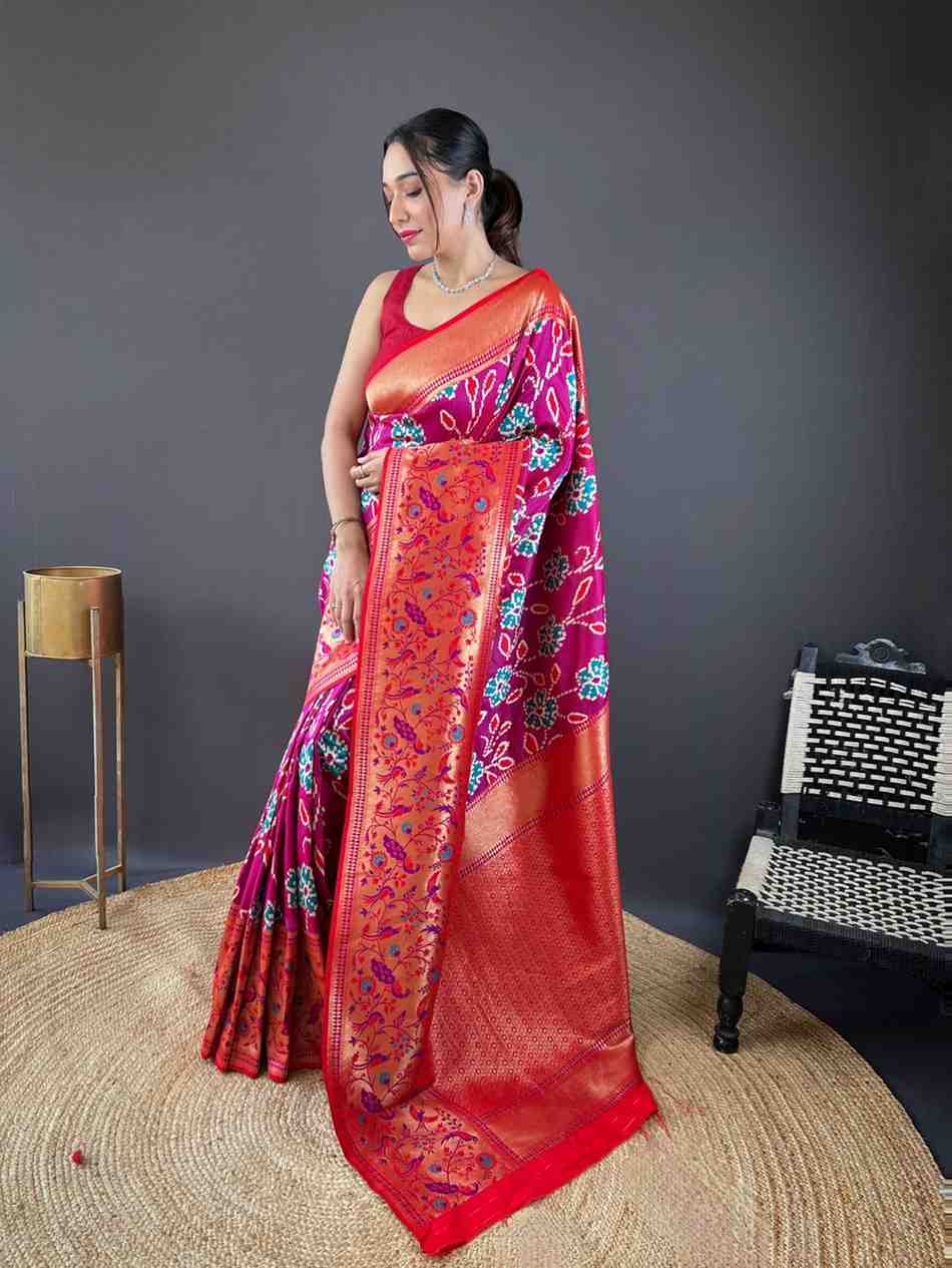 Kc 3077 Premium Soft Silk Patola Weaving Saree Collection