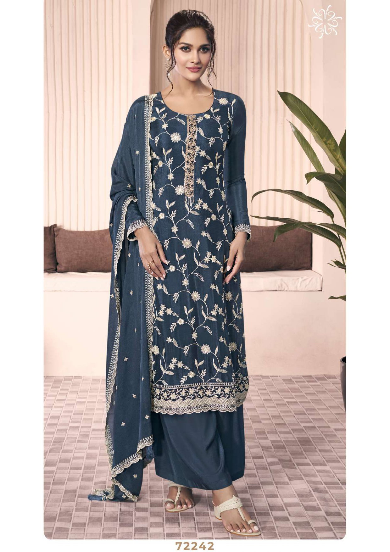 Vinay Kuleesh Shazia Chinon Embroidered Salwar Kameez Collection