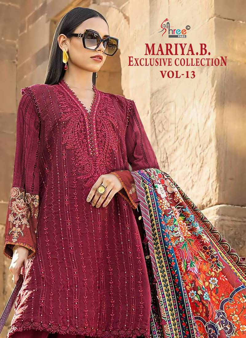 Shree Mariya B Exclusive Collection Vol 13 Cotton Dupatta Salwar Suit