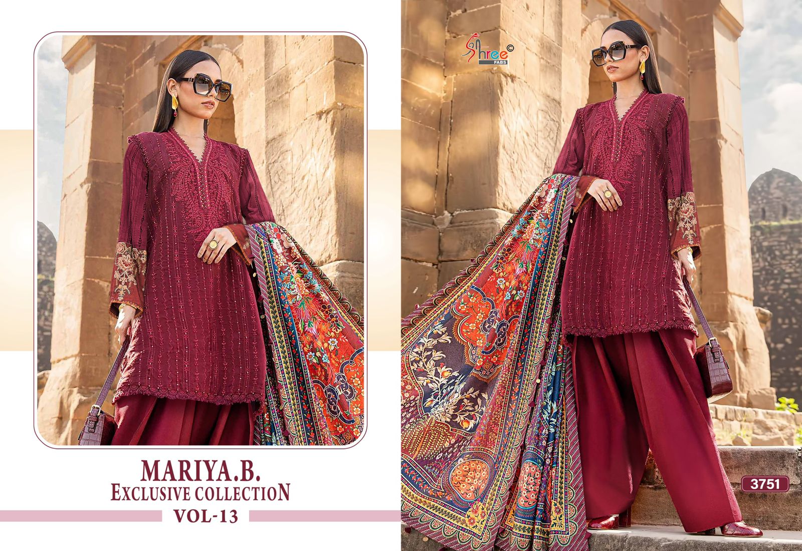 Shree Mariya B Exclusive Collection Vol 13 Cotton Dupatta Salwar Suit