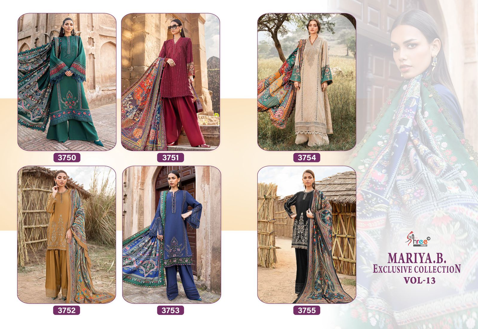 Shree Mariya B Exclusive Collection Vol 13 Cotton Dupatta Salwar Suit