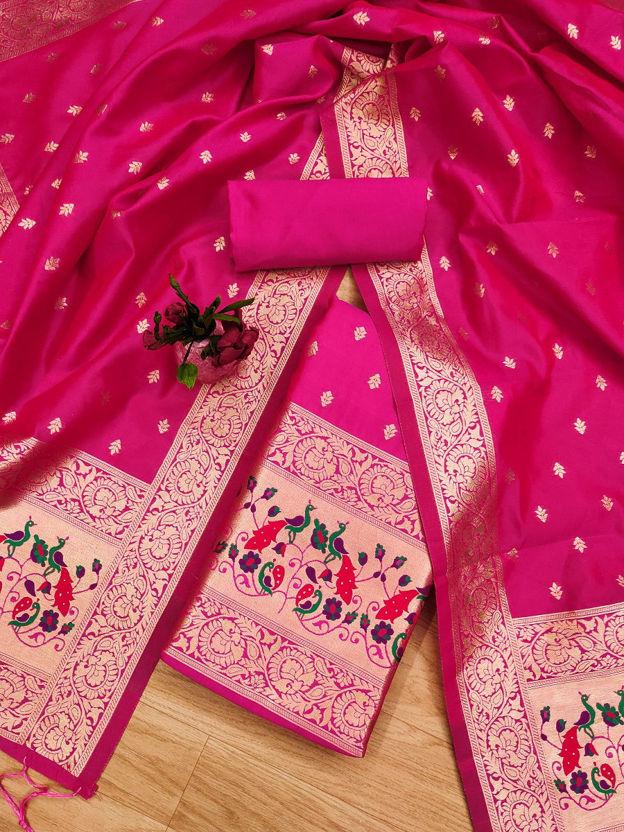 Peacock L2 Soft Banarasi Silk Dress Material Collection