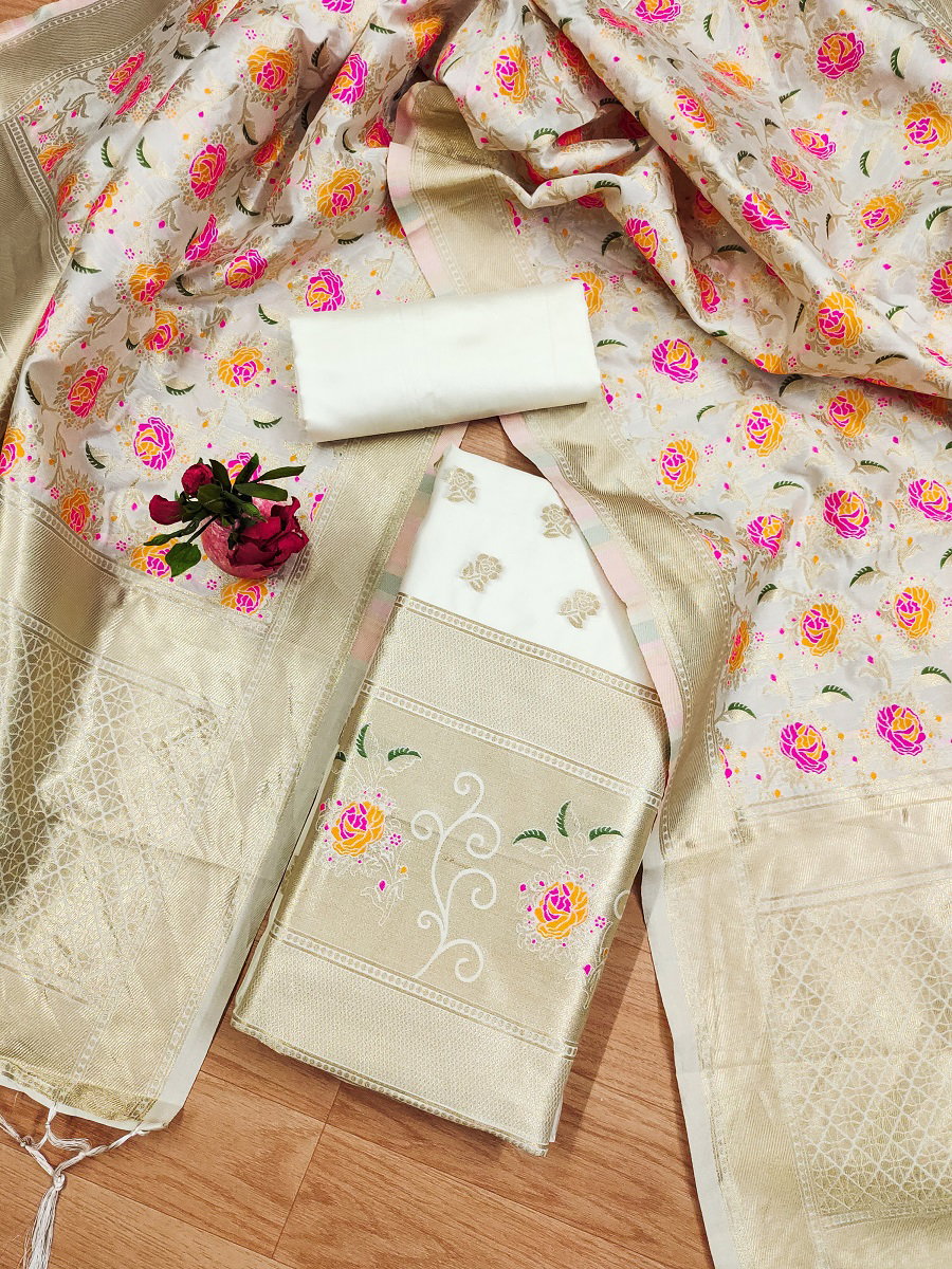 Gulab L1 Soft Banarasi Silk Dress Material Collection