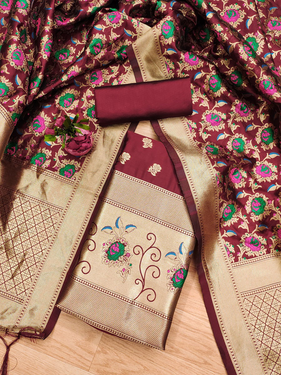 Gulab L1 Soft Banarasi Silk Dress Material Collection