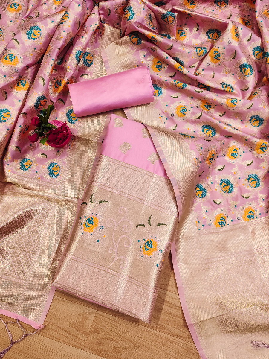 Gulab L1 Soft Banarasi Silk Dress Material Collection