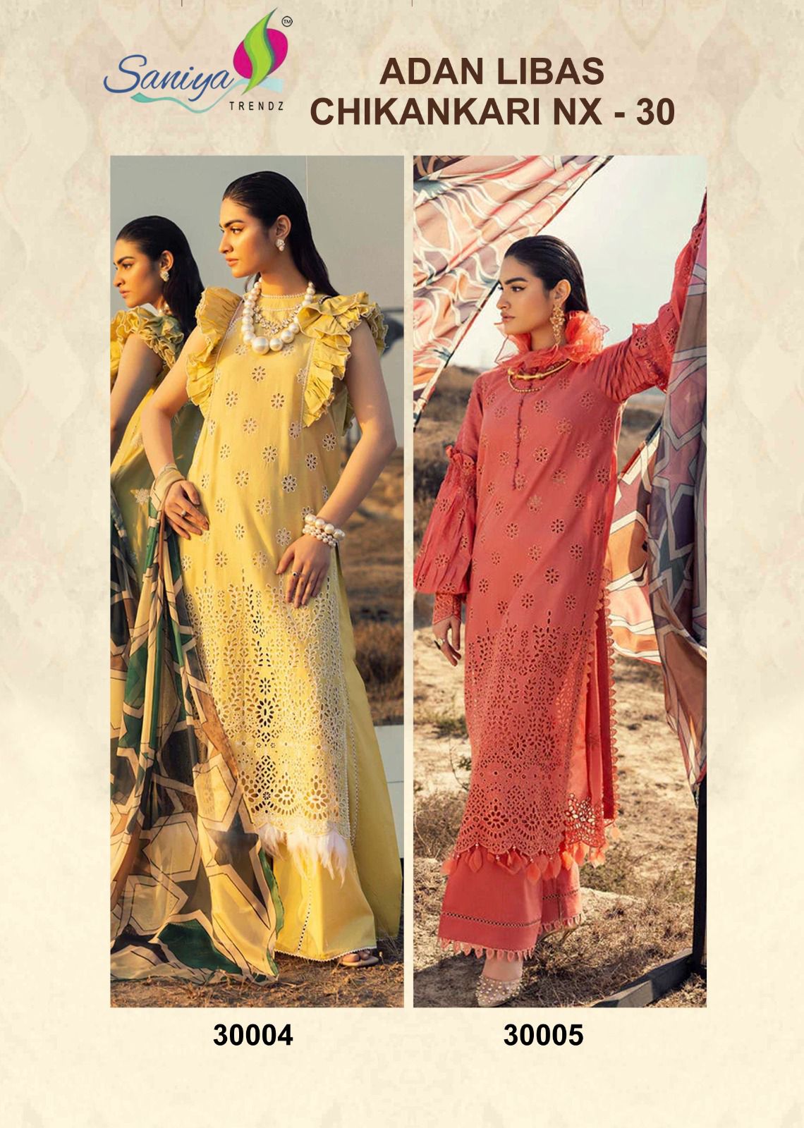 Saniya Adan Libas Chikankari Nx 30 Pakistani Salwar Kameez
