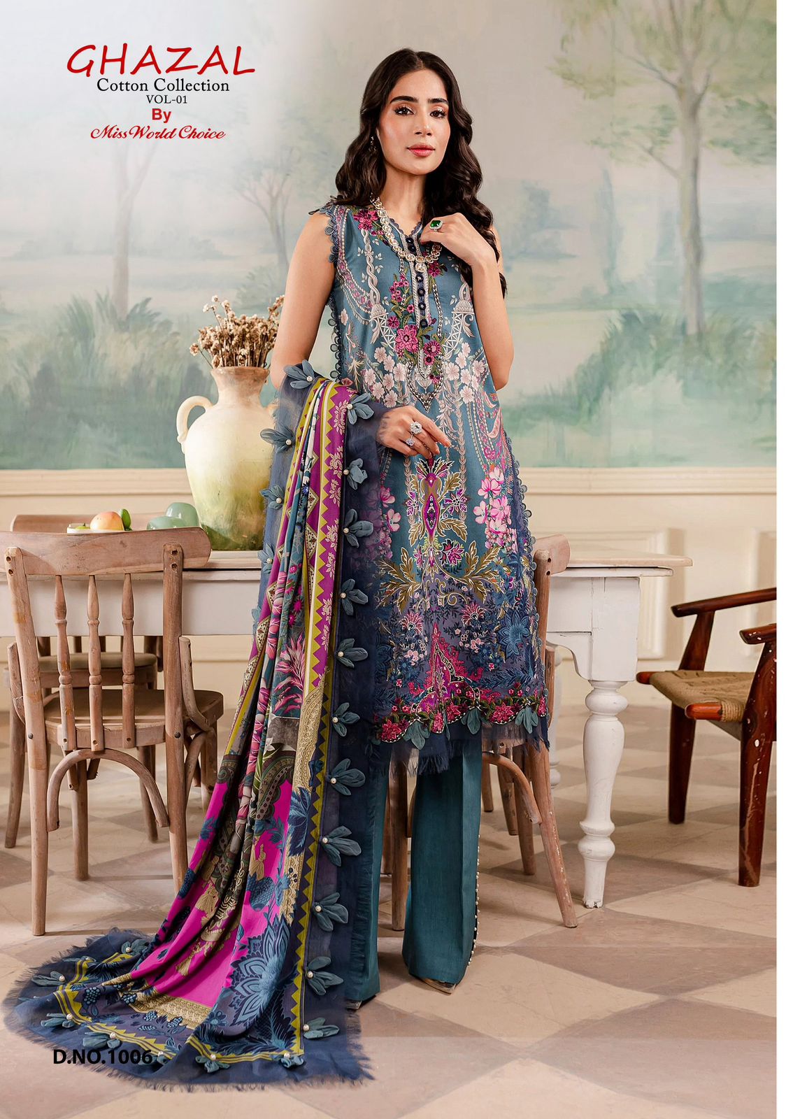 Miss World Ghazal Vol 01 Cotton Printed Fancy Dress Material Collection