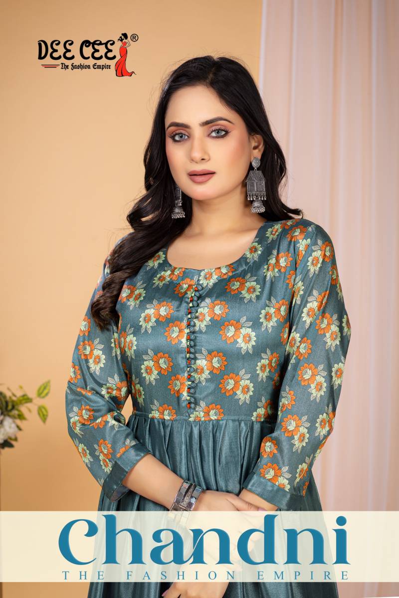 Deecee Chandni Silk Digital Printed Anarkali Stylish Kurtis Collection