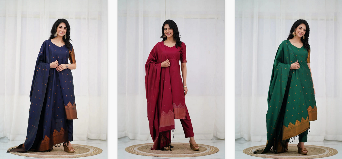 Blended Silk 1 Ready Made Fancy Salwar Suit Collection