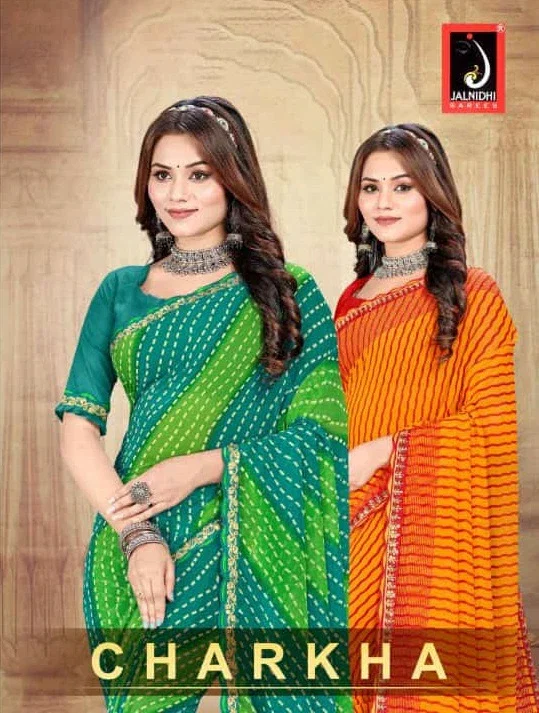Jalnidhi Charkha Georgette Printed Saree Collection