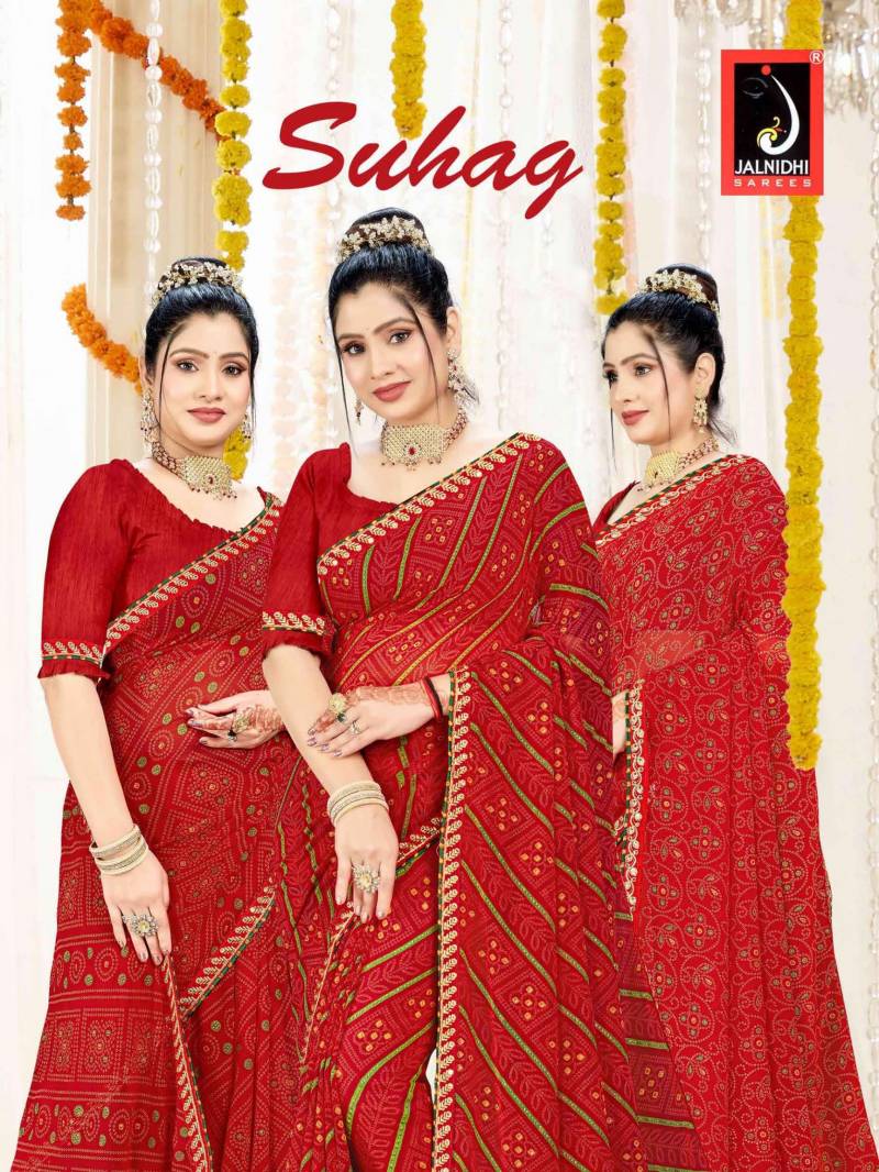 Jalnidhi Suhag Georgette Printed Saree Collection
