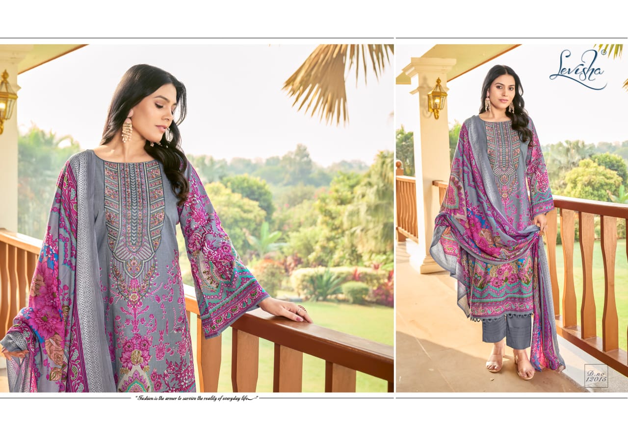 Levisha Naira Nx 12 Lawn Cotton Printed Dress Material Collection