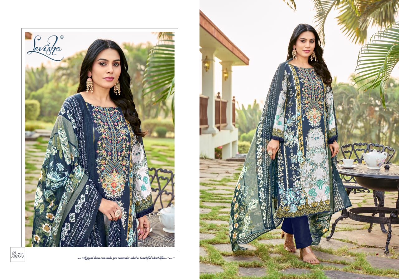 Levisha Naira Nx 12 Lawn Cotton Printed Dress Material Collection