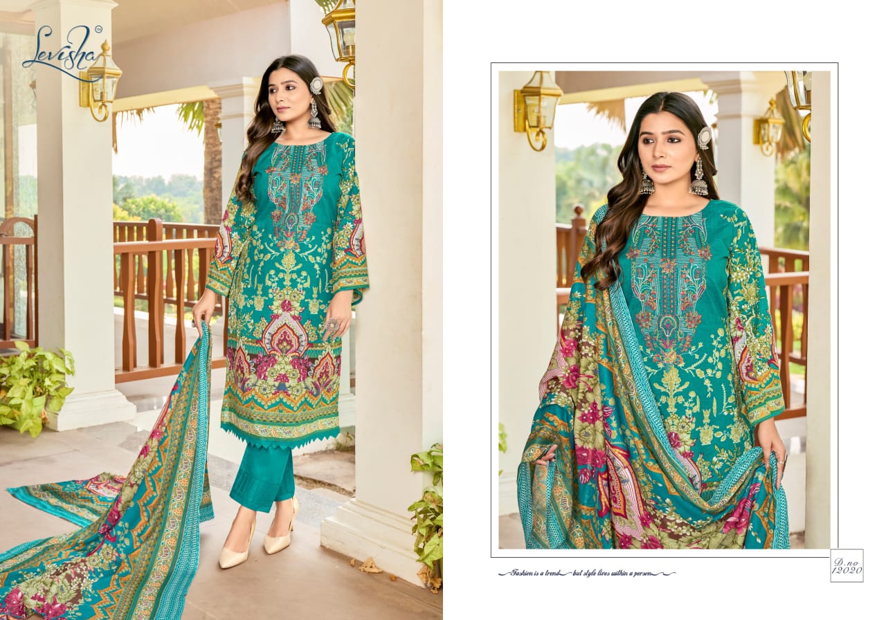 Levisha Naira Nx 12 Lawn Cotton Printed Dress Material Collection