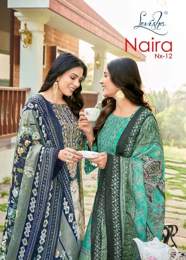Levisha Naira Nx 12 Lawn Cotton Printed Dress Material Collection