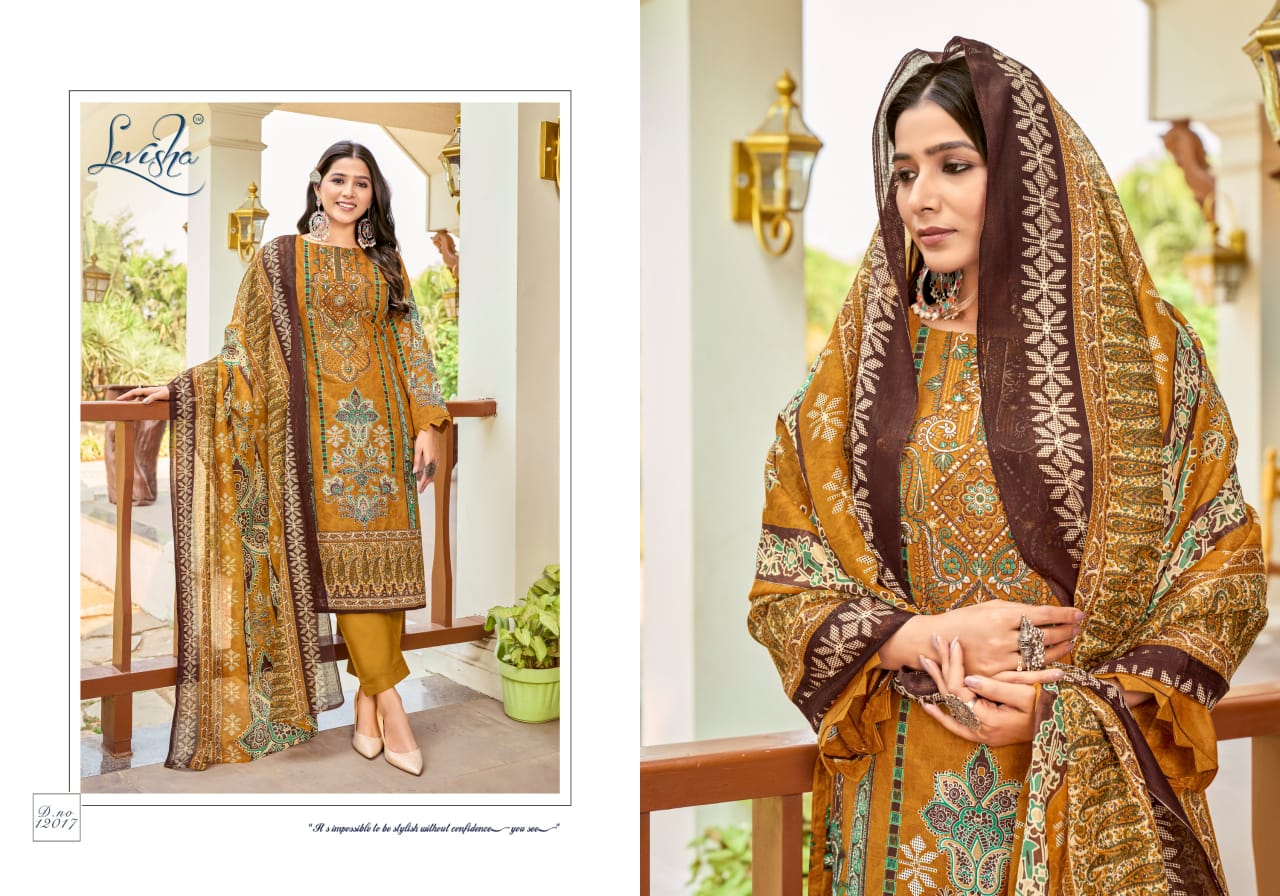 Levisha Naira Nx 12 Lawn Cotton Printed Dress Material Collection