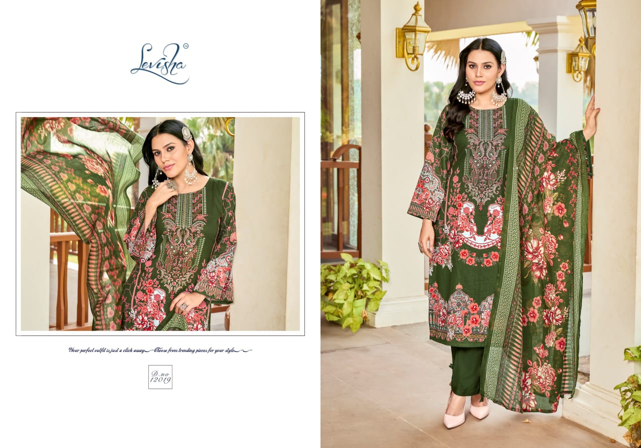 Levisha Naira Nx 12 Lawn Cotton Printed Dress Material Collection