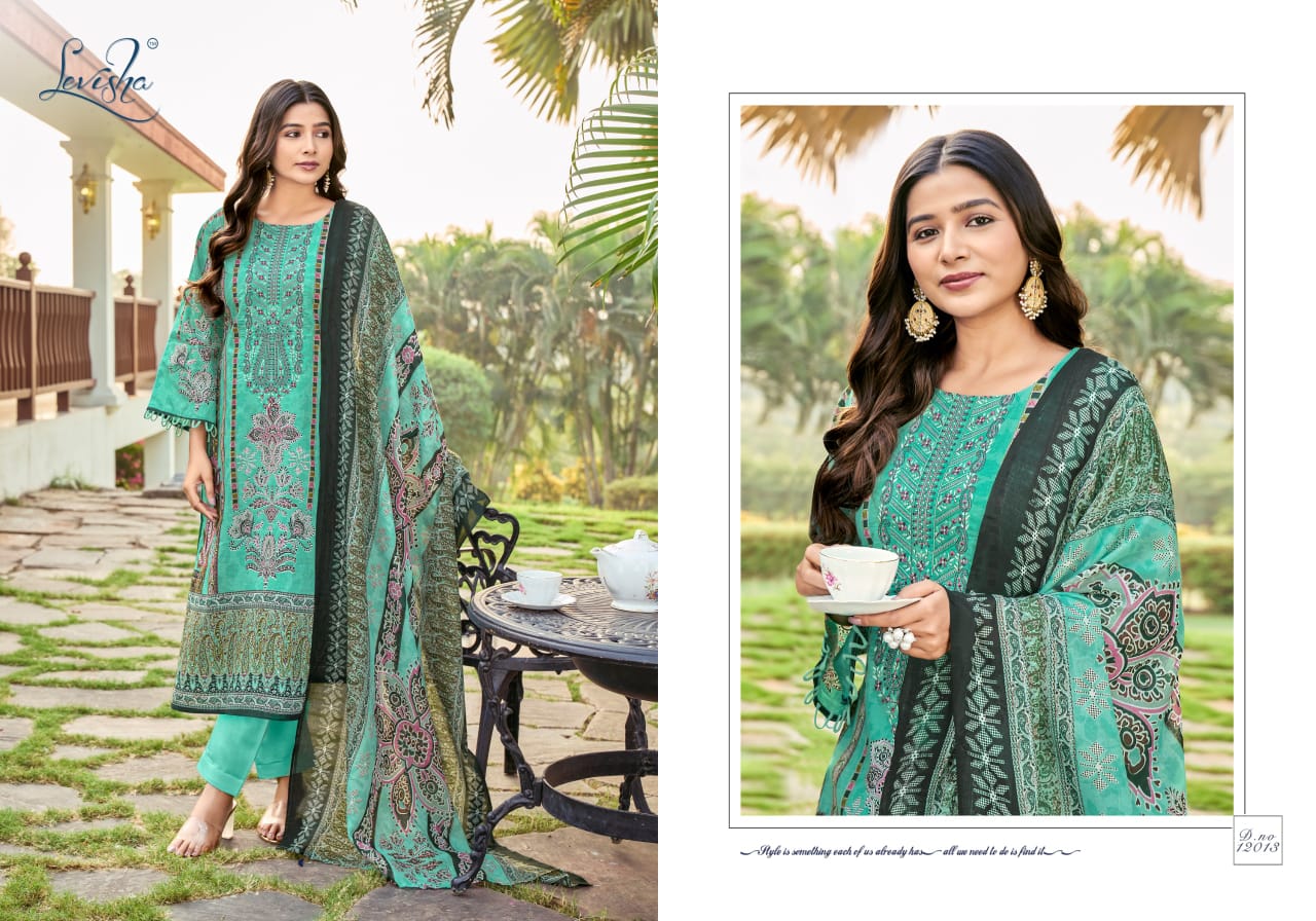 Levisha Naira Nx 12 Lawn Cotton Printed Dress Material Collection