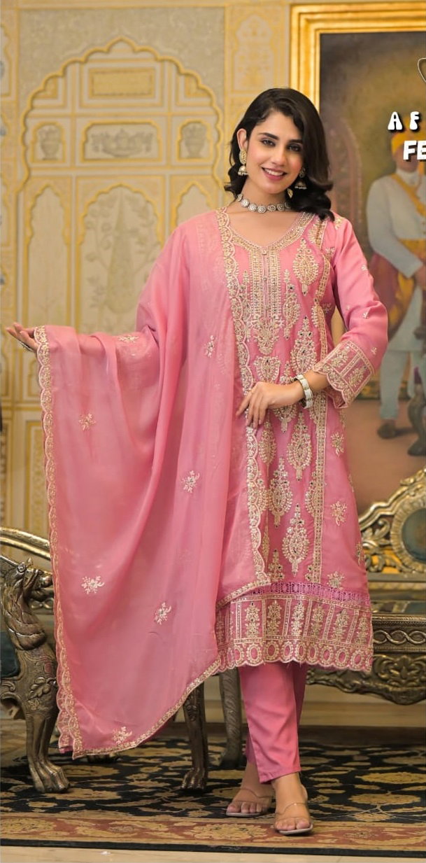 Afsana Feroza Soft Organza Ready Made Dress Collection